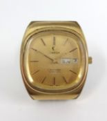 Omega, a gents 1970's Seamaster automatic, gold plated wristwatch, boxed.
