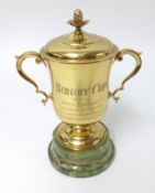 The Bibury Cup, silver and gilt cup, inscribed 'Bibury Cup, won by Nous Esperons, Salisbury, 29th