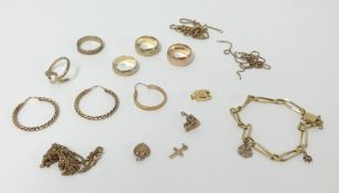 A collection of assorted 9ct gold jewellery, approx 50gms.