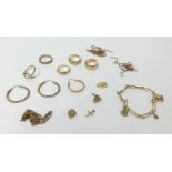 A collection of assorted 9ct gold jewellery, approx 50gms.