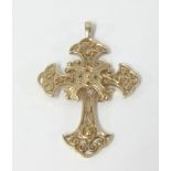 A 9ct gold ornate cross, approx 9.80gms.