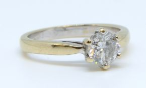 An 18ct diamond solitaire ring, marked '1.00ct', ring size L.
