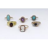 Six various 9ct gold dress rings, total weight 13.80gms.