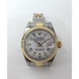 Rolex, a ladies Oyster Datejust chronometer wristwatch Model No.69173, Case No. L40176, with white