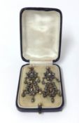 A pair of Georgian style diamond earrings.