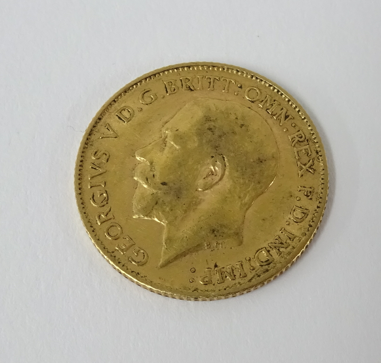 A Geo V gold half sovereign 1912.