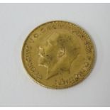 A Geo V gold half sovereign 1912.