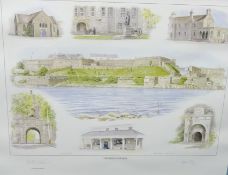 Andrew Stock limited edition print No 113/250 The Royal Citadel, Plymouth, 1997.