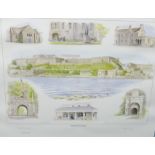 Andrew Stock limited edition print No 113/250 The Royal Citadel, Plymouth, 1997.