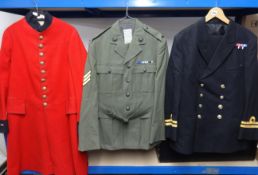 Collection of six various military uniforms.