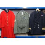 Collection of six various military uniforms.