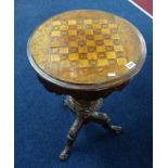 A Victorian walnut trumpet games/ work table.