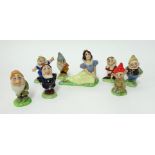 Wade Pottery set of eight Snow White figures with certificate.