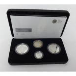 Royal Mint, 2008 silver proof Piedfort four coin collection, cased.