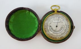 Pocket brass cased compensated barometer.