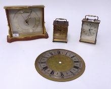 Various carriage clock parts also Avia quartz carriage clock, various miniature and full size