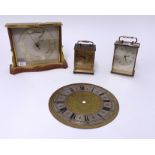 Various carriage clock parts also Avia quartz carriage clock, various miniature and full size