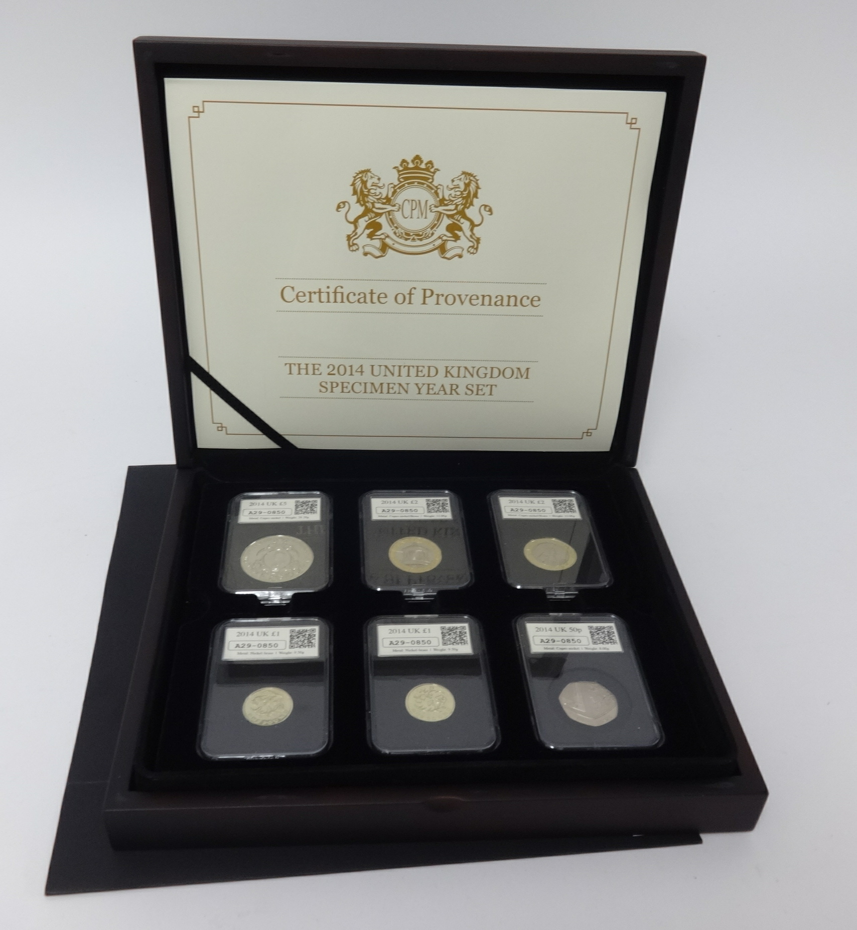 Royal Mint, CPM the 2014 specimen year set of six coins.
