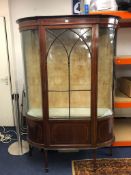 An Edwardian mahogany and inlaid display cabinet, height 179cm.