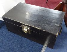 A Royal Navy sea chest (seal skin) owned by H.Dark RN (CPO Field Gunner) he reputedly served on