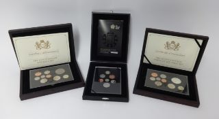 Royal Mint, 2008 Royal Shield of Arms proof collection, cased also two CPM specimen sets (3).