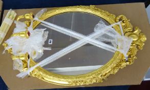 A 19th century gilt girandole wall mirror (regilded).