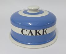 T.G.Green Cornishware, 8.5 inch diameter cake dome, (some crack lines and shadow).