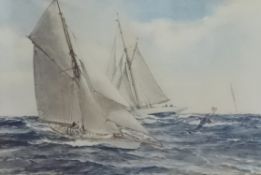 Montague Dawson, coloured print 'The Race', 25cm x 36cm.