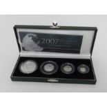 Royal Mint, Britannia silver proof collection 2007 four coin set, cased.