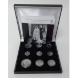 Royal Mint, Bradford Exchange 2017 Royal Platinum Wedding crown nine coin set, boxed.