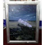 Max Jacquard, three limited edition railway pictures, the largest 80cm x 52cm.