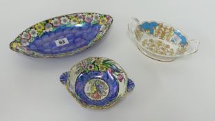 Two Maling dishes together with 2002 jubilee Royal collection dish, boxed (3)