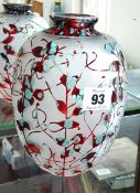 An Amanda Louden glass vase, height 20cm, signed and dated 2006.