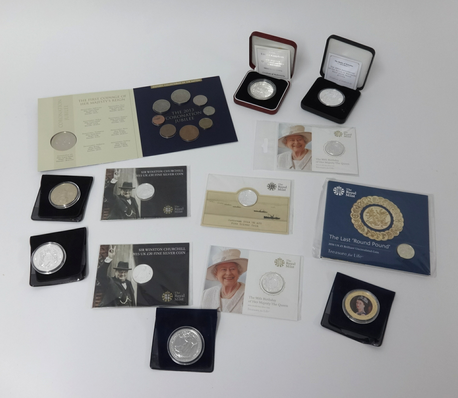 A collection of various Royal Mint and other coins including Last Round Pound 2016 UNC, Coronation