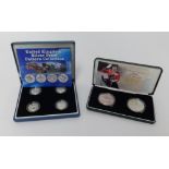 Royal Mint, silver proof pattern collection of bridges, cased also a 2002 Queen Jubilee silver crown