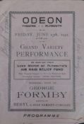 A theatre programme George Formby in Plymouth, signed by Beryl and George Formby 1941 at the Odeon