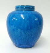 A blue and white pottery vase, height 27cm.