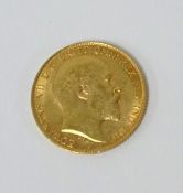 Edw VII gold half sovereign 1910.