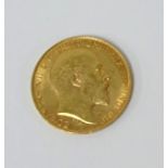 Edw VII gold half sovereign 1910.