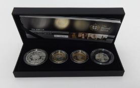 Royal Mint, 2009 silver proof Piedfort set of four coins, cased.