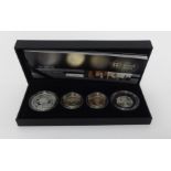 Royal Mint, 2009 silver proof Piedfort set of four coins, cased.