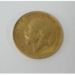 A Geo V gold sovereign 1912.