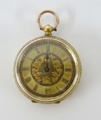 A Victorian 18ct gold fob watch.