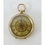 A Victorian 18ct gold fob watch.