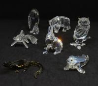 Swarovski Crystal, collection of seven pieces including 'Bear Sister' and 'Penguin Mother and Baby',