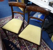 Set four 19th century mahogany 'bar back' framed dining chairs.