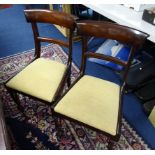Set four 19th century mahogany 'bar back' framed dining chairs.