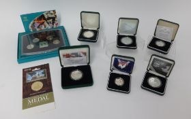 Royal Mint, a collection of various commemorative proof coins and others including Royal Mint silver