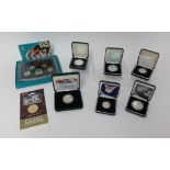 Royal Mint, a collection of various commemorative proof coins and others including Royal Mint silver