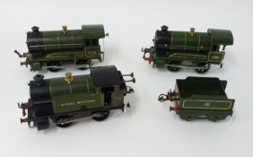 Two Hornby’ Gauge 0 tinplate 1930s Clockwork ‘Great Western’ No 1 Locomotives No 4300 - one with ‘